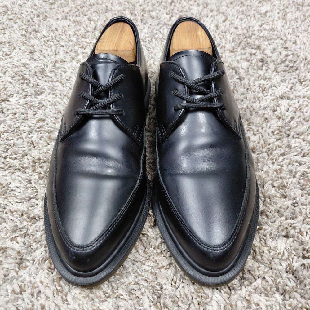Dr Doc Martens Willis Oxford Shoes Mens 8 Womens 9 Black Leather Lace Up Dress